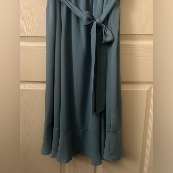 BloomChic Blue Midi Dress with Tie Waist 14/16 - Picture 6 of 8